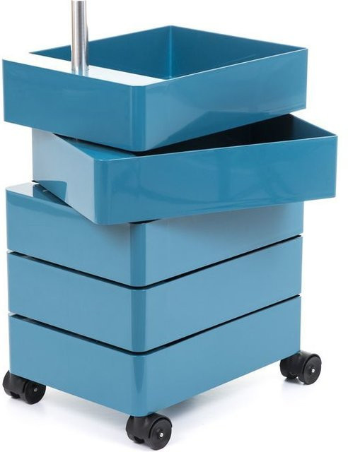 Magis 360 Container mit Rollen in Blau aus ABS Kunststoff und Aluminium in glänzender Ausführung - Bild 1