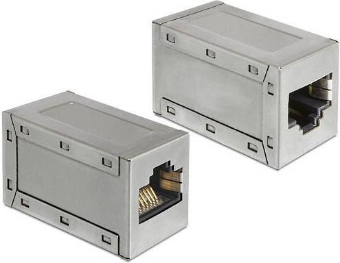 Delock RJ45 Netzwerk Adapter Ethernet LAN 1x RJ45-Buchse zu 1x RJ45-Buchse Silber - Bild 1