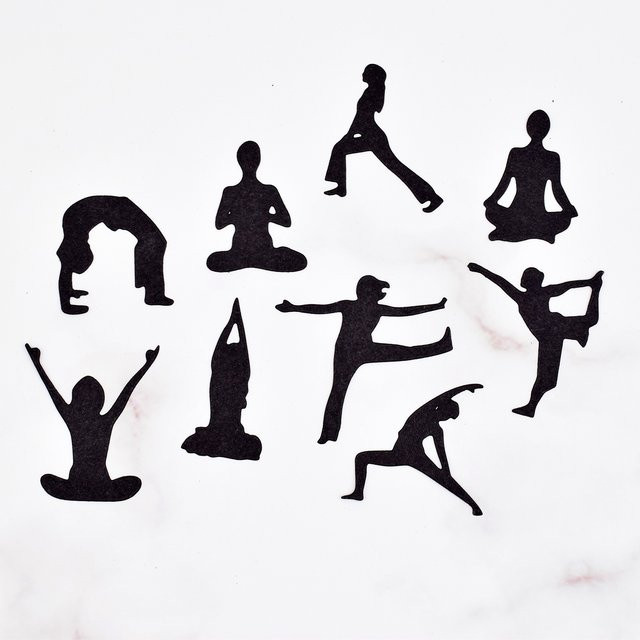 Metall-Stanzform Yoga Sport Posen für Scrapbooking und Bastelarbeiten - Bild 1