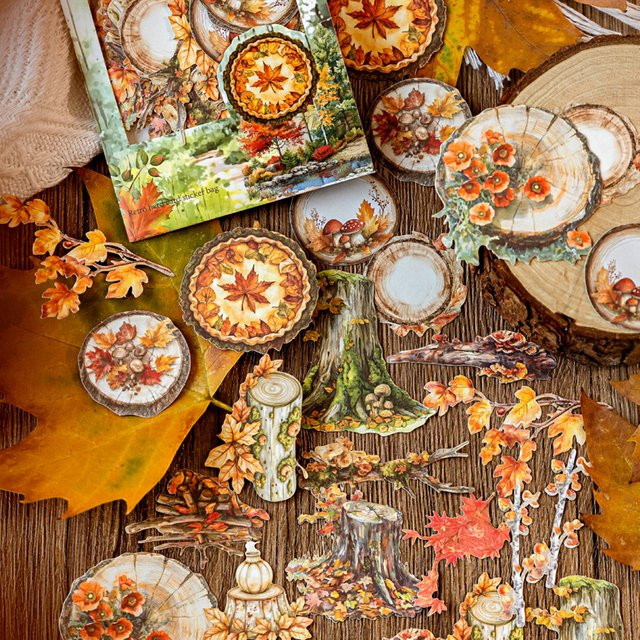 Mr. Paper Herbst-Landschaftsaufkleber mit Bauernhof- und Schmetterlingsmotiven, 30 Blatt, Mehrfarbig - Bild 1