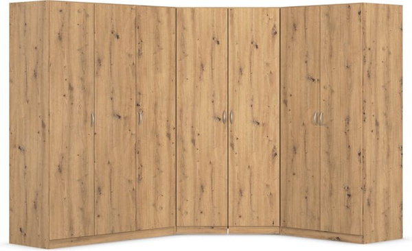 RAUCH BLUE Eckschrank Case in Grau-Metallic mit Innenaufteilung