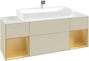 V&B Waschtischunterschrank Finion in Grau und Silber, lackiert, B/T/H: 160 x 50,1 x 60,3 cm - Bild 1
