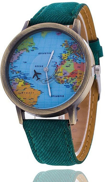free birds Armbanduhr Quarz, Leder, Grün, Unisex - Bild 1