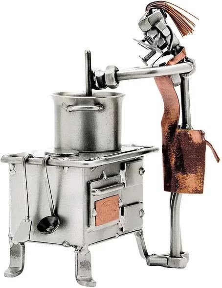 Schraubenmännchen Köchin von Hinz und Kunst aus Metall in Silber - Bild 1