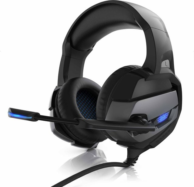 CSL Gaming Headset GHS-221 in Schwarz mit Mikrofon und 3,5 mm AUX-Anschluss für PC und PS4/PS4 Pro - Bild 1