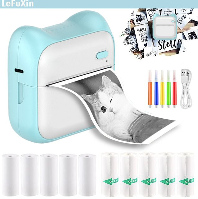 Lefuxin Tragbarer Mini-Thermoprucker als Tintenloser Etikettendrucker für Android und iOS - Bild 1