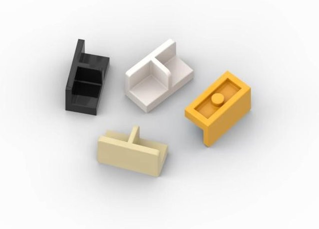Yiran toy Baustein Platte 1x2x1 mit abgerundeten Ecken, 204-teiliges Set, ab 6 Jahren - Bild 1