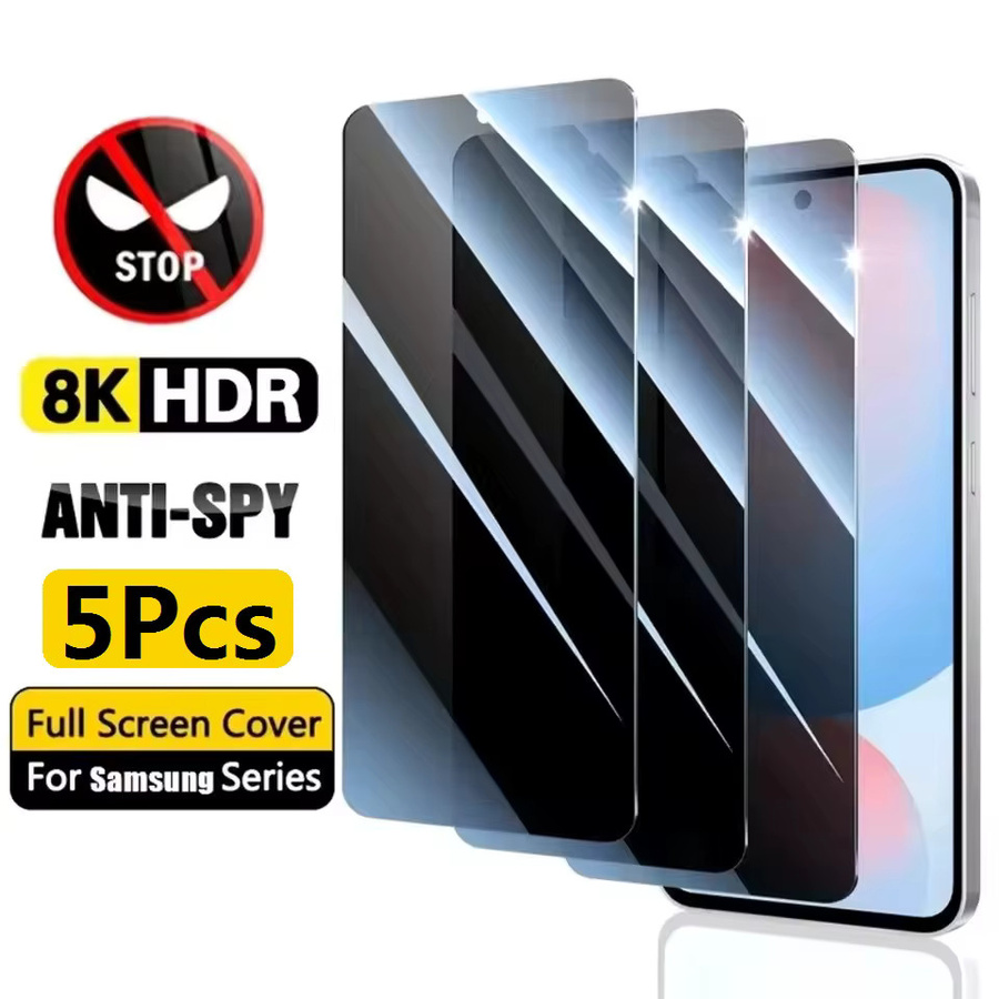 5er Pack Anti-Spy Sichtschutz Displayschutz aus gehärtetem Glas für Samsung Galaxy A05s A06 A13 A14 A15 A16 A21S A22 A23 A24 A25 A26 in Transparent - Bild 7