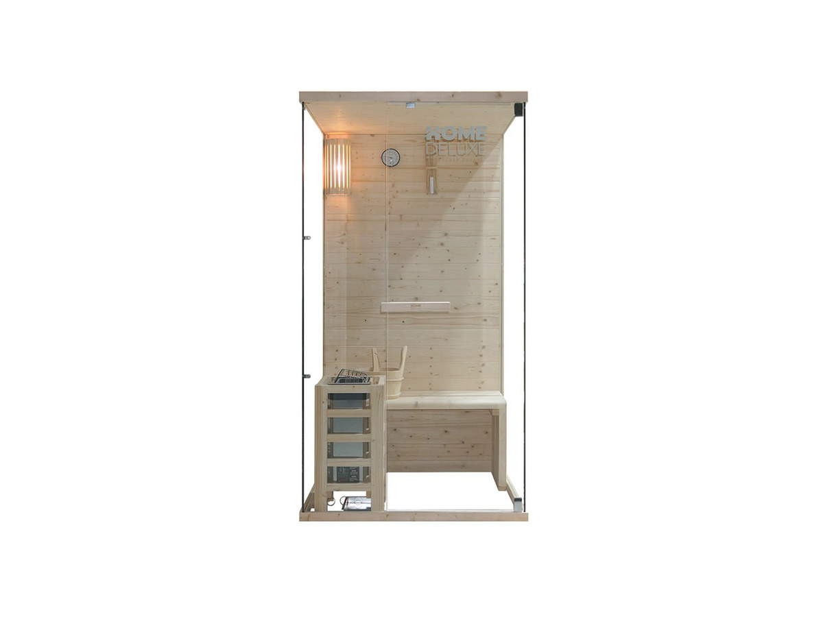 HOME DELUXE Traditionelle Finnische Sauna ARUNA S aus Massivholz in Braun, B/T/H: 190 x 110 x 210 cm - Bild 3