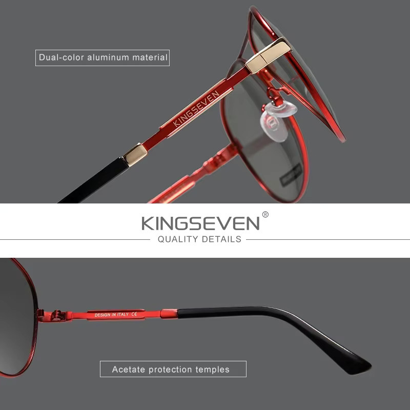 Kings even Sonnenbrille Aviator, Aluminium, Vollrand, Herren, polarisiert - Bild 3