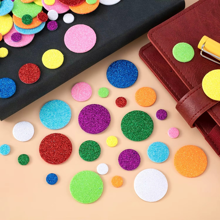 160 Stück selbstklebende glitzernde Schaumstoff-Aufkleber in verschiedenen Farben für Scrapbooking und Bastelarbeiten - Bild 4