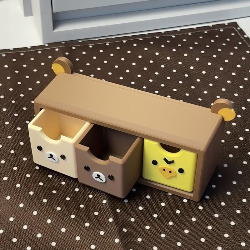 Rilakkuma Schreibtisch-Organizer mit Schubladen in Multicolour zur Aufbewahrung von Schreibwaren und Spielzeug - Bild 3