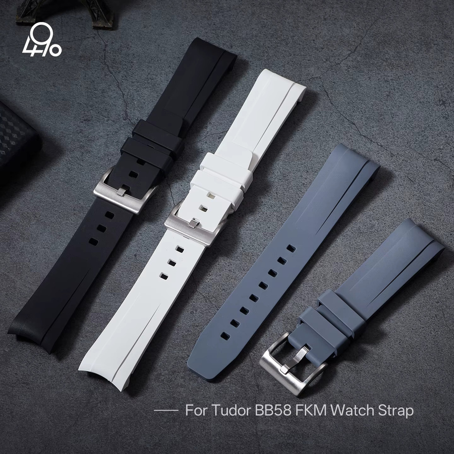 Uhrenarmband FKM-Kautschuk, 20 mm, Schwarz, Unisex - Bild 1