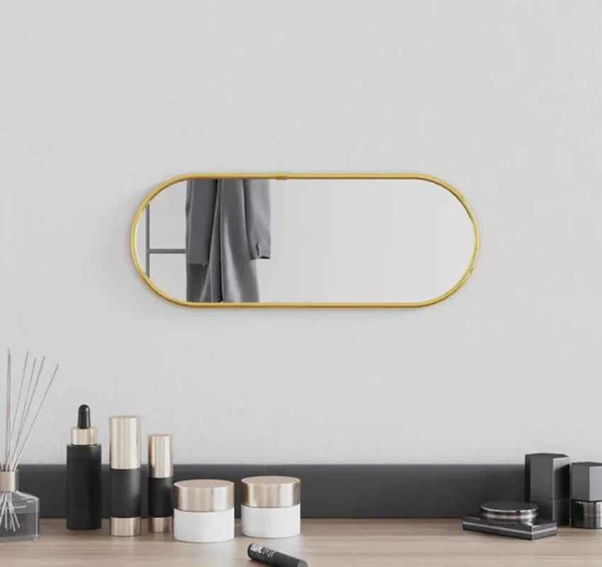 Ovaler Wandspiegel von vidaxl in Gold, B: 40 cm, H: 15 cm - Bild 1