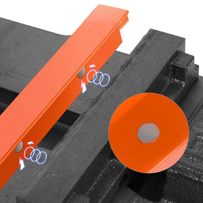 Magnetische Weichgummi-Backenauflagen in Orange für Metall-Schraubstöcke und Werkbankmaschinen, 1 Paar - Bild 3