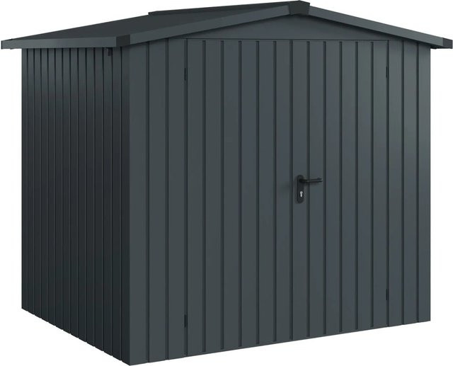 Hörmann EcoStar Gerätehaus Euroline Satteldach 2-flg Anthrazitgrau B: 237 cm, T: 181 cm - Bild 1