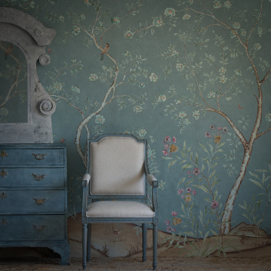 Andrew Martin Tapete Songbird Rain im Chinoiserie-Stil aus Vlies - Bild 1
