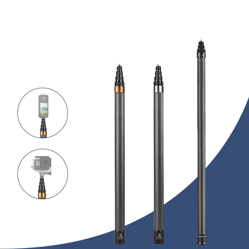 DIXSG Carbonfaser Selfie-Stick Gimbal in Schwarz für GoPro, DJI Action und Insta360 Kameras - Bild 2