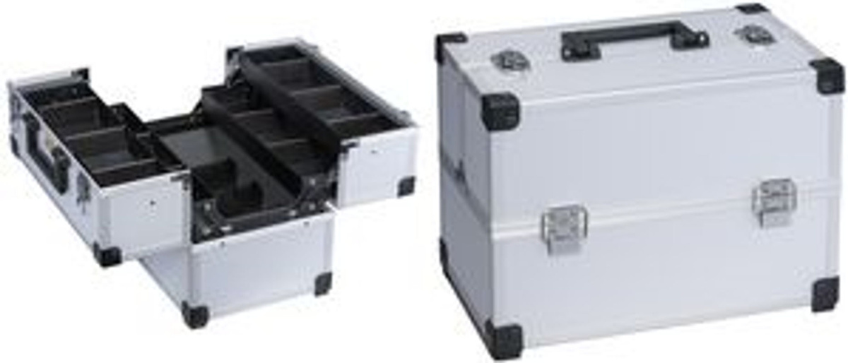 Allit Werkzeugkoffer AluPlus Tool >L< 36C in Silber mit Aluminium-Rahmen und L-Profil sowie Cantilever und Ablage - Bild 2