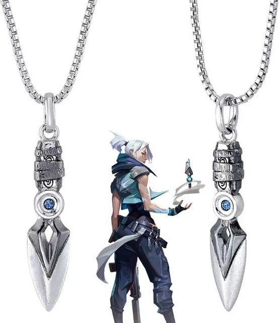 YiYuYiHua Halskette, Messer Anhänger, Edelstahl, Silber, Unisex - Bild 1