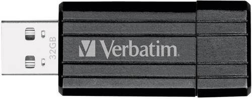 Verbatim PinStripe USB-Stick 32 GB Schwarz USB 2.0 USB-A - Bild 1