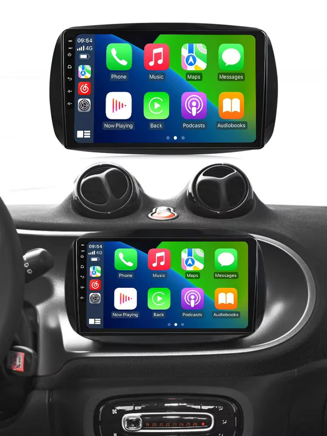 STRONGNAVI Multimedia Player mit kabellosem CarPlay und Android Auto für Mercedes Benz und Smart Fortwo 453 (2014-2020), Bluetooth, Schwarz - Bild 4