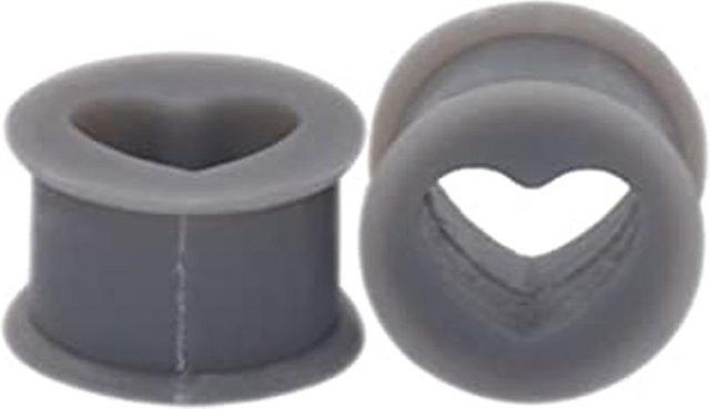 YULIN Ohrstöpsel Herz, Edelstahl, Weiß, Damen, 16mm - Bild 1