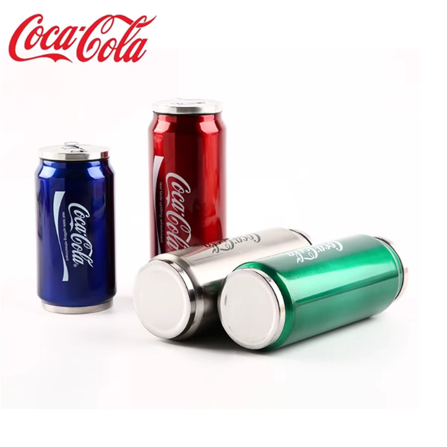 Coca-Cola Edelstahl-Strohhalmbecher in Rot mit Dosendesign - Bild 1