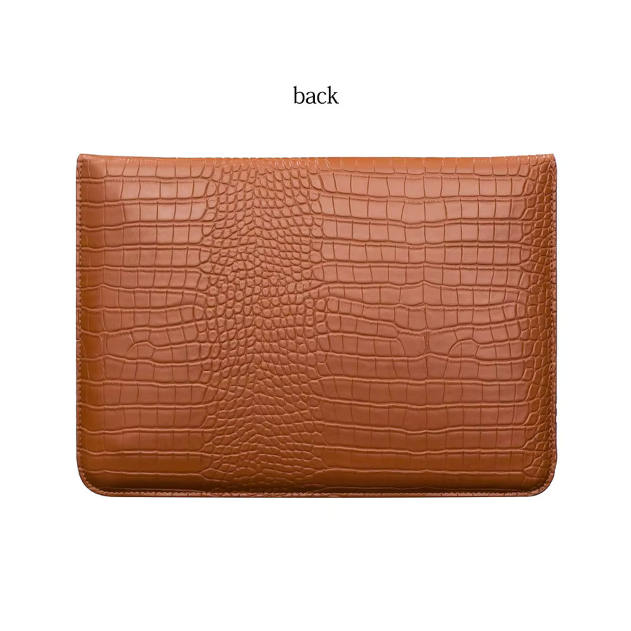 Laptoptasche aus PU-Leder im Krokodilmuster für Apple MacBook Air 13 15 und MacBook Pro 13 14 in Rot und Braun - Bild 2