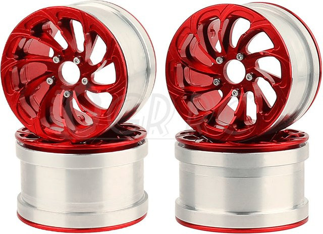 Axial Beadlock Rad Felgen Naben Metall Red 1/2/4-teiliges Set - Bild 1