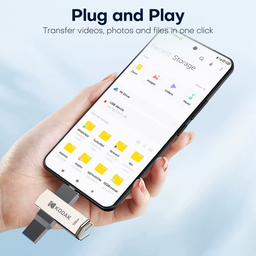 Kodak High Speed Dual USB-Flash-Laufwerk USB 3.2 Typ C Pendrive in Silber - Bild 2