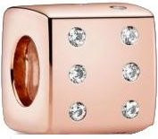 Doppel-Charm-Perlenkomponente, 18 Karat Vergoldet, Zirkonia, Damen - Bild 1