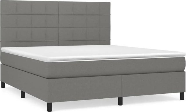 vidaXL Boxspringbett mit Matratze Hybrid-System Dunkelgrau B/T/H: 160 x 200 cm - Bild 1