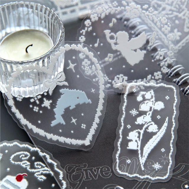5er Pack Bean Collar Lace Serie Spitzen-Transferaufkleber in Weiß für DIY Tagebuch, Scrapbook und Junk Journal Deko-Zubehör - Bild 1