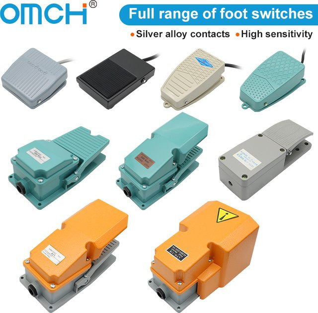 OMCH Fußschalter TFS201 LT4 Pedalschalter EKW-5A-B mit Kabel zur Maschinensteuerung in Multicolor - Bild 1