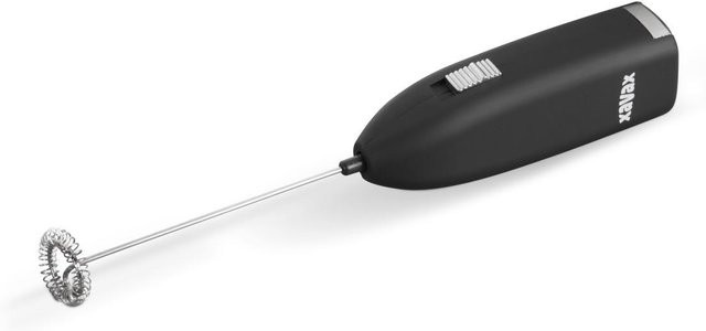 Elektrischer Milchaufschäumer von XavaX, batteriebetriebener Hand-Milchaufschäumer in Schwarz und Silber - Bild 1