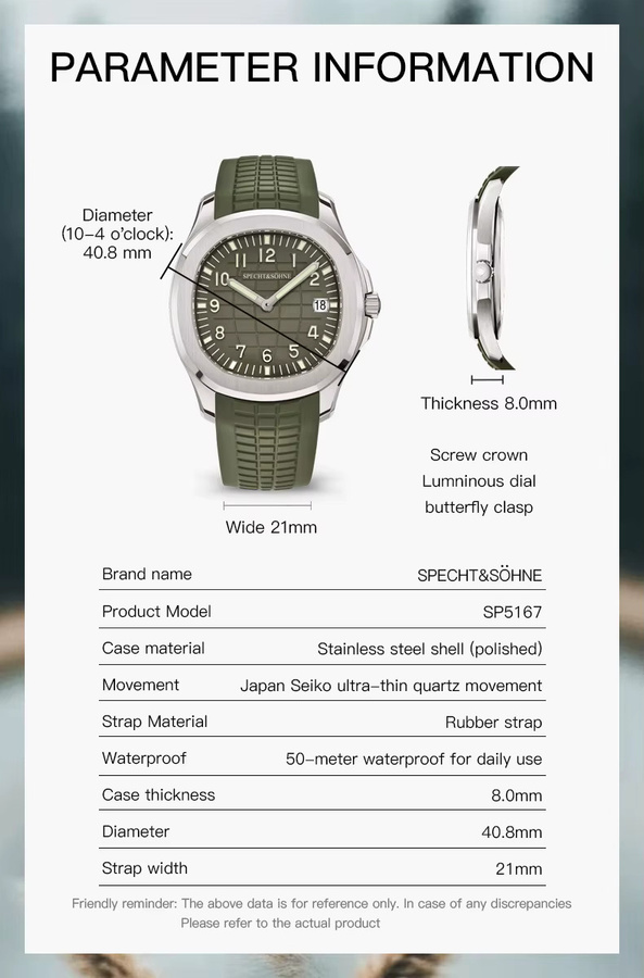 Specht & Söhne Armbanduhr, Quarz, Edelstahl, Kautschuk, 40,8 mm, Herren - Bild 1