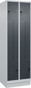 C+P Z-Spind Classic PLUS mit 4 Fächern, Sockel, Sicherheits-Drehriegel, Grau/Anthrazit, H x B x T: 195 x 60 x 50 cm - Bild 1