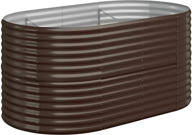 vidaXL Hochbeet aus verzinktem Stahl in Braun, B: 152 cm, T: 80 cm, H: 68 cm - Bild 1