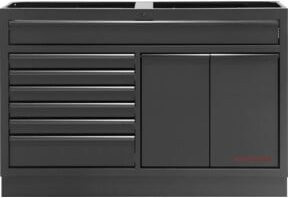Kraftwerk MOBILIO Schubladenschrank Schwarz mit 7 Schubladen und 2 Auszügen Breite: 136 cm - Bild 1