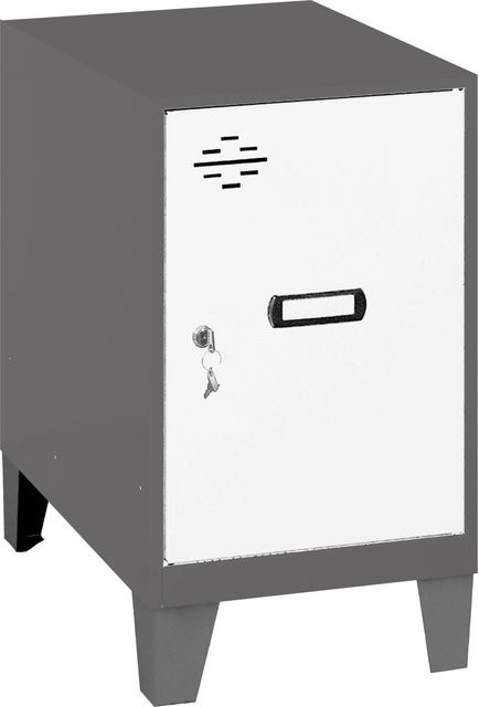 PROREGAL Schließfachwürfel AMEGO Spind mit Standfüßen in Weiß-Anthrazit, H x B x T: 57,5 x 30 x 50 cm - Bild 1