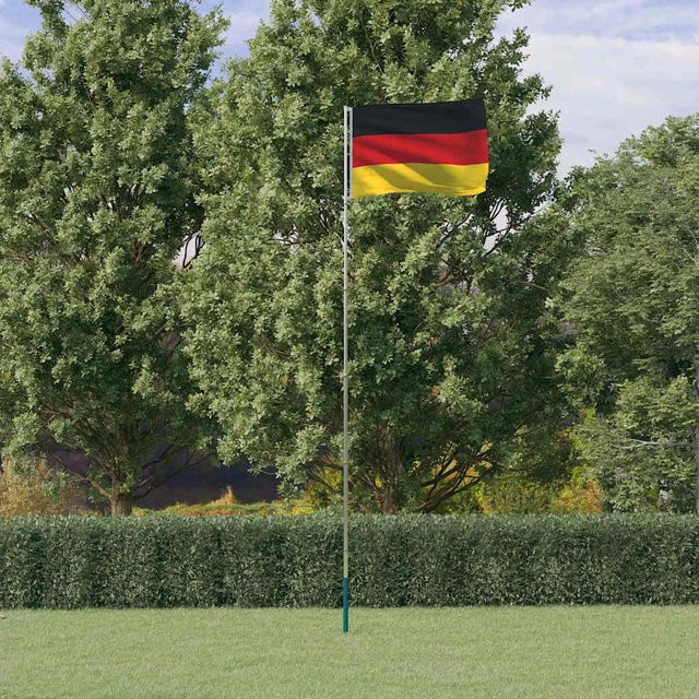 Vidaxl Deutschlandflagge aus Polyester mit Aluminiummast in Multicolor, Höhe: 5,55 m - Bild 1