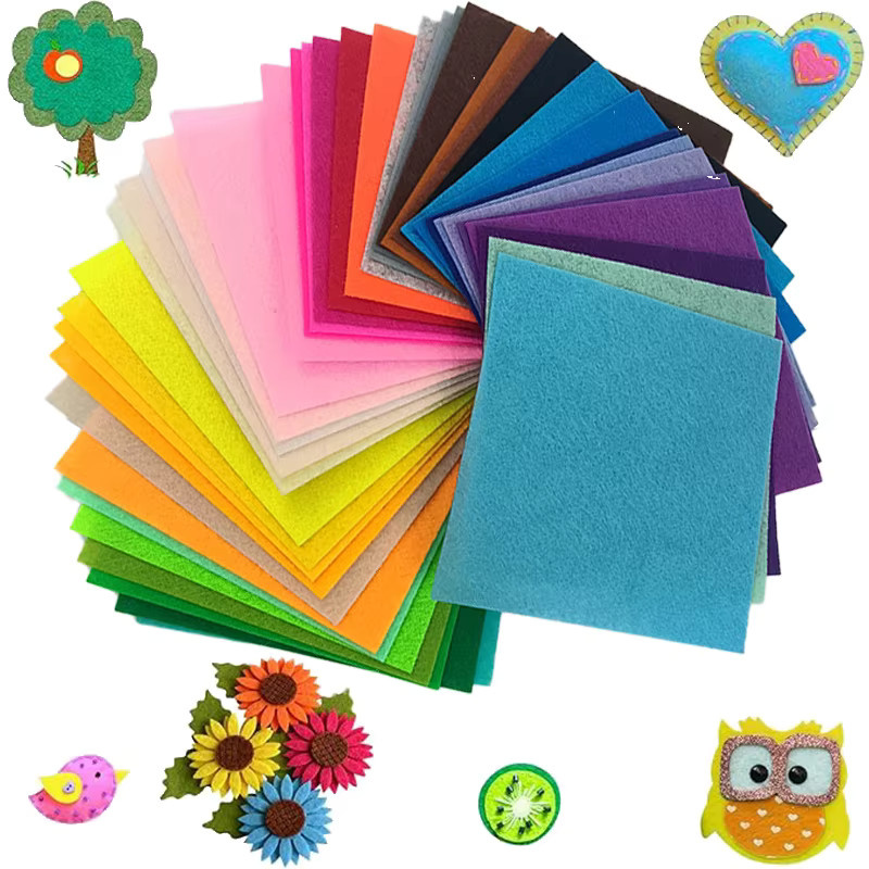 Bunte Filzstoffteile für Bastelarbeiten und Dekorationen, Multicolor, B/H: 20 x 30 cm, Dicke: 0,1 cm - Bild 5