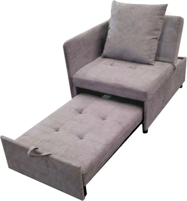 Merax 3in1 Schlafsofa aus Leinen mit verstellbarer Rückenlehne in Grau - Bild 1