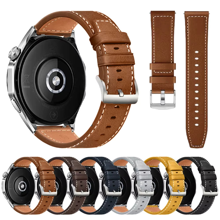 Huami Uhrenarmband Leder, Schwarz, 22 mm, 20 mm - Bild 2