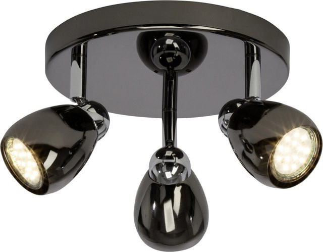 Brilliant Milano LED Deckenstrahler 3-flammiges Spotrondell Chrom und Schwarz mit GU10 Leuchtmitteln - Bild 1