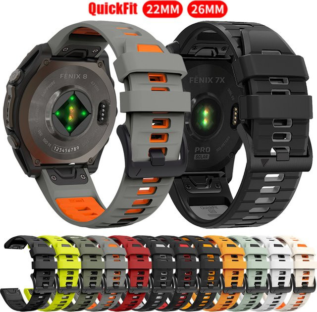 Garmin Uhrenarmband Silikon, Schwarz, Unisex, 22mm 26mm - Bild 1