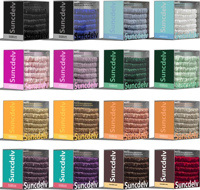 yanrong Seiden-Haargummi-Set, 6er-Pack, für dickes & dünnes Haar - Bild 1