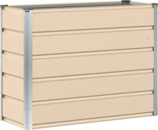 vidaXL Pflanzkübel aus Stahl in Elfenbein, B/T/H: 100 x 40 x 75 cm - Bild 1