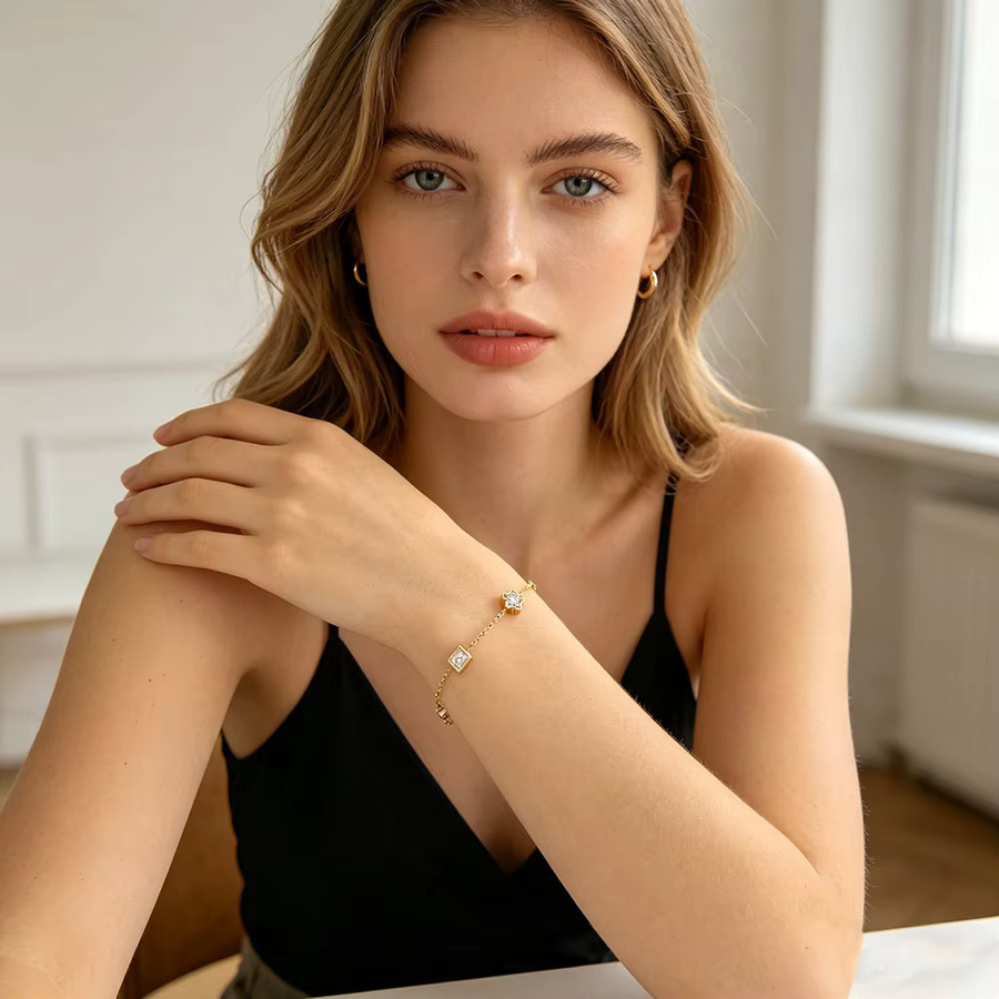 Lokaer Armband Edelstahl, Zirkonia, Damen - Bild 3